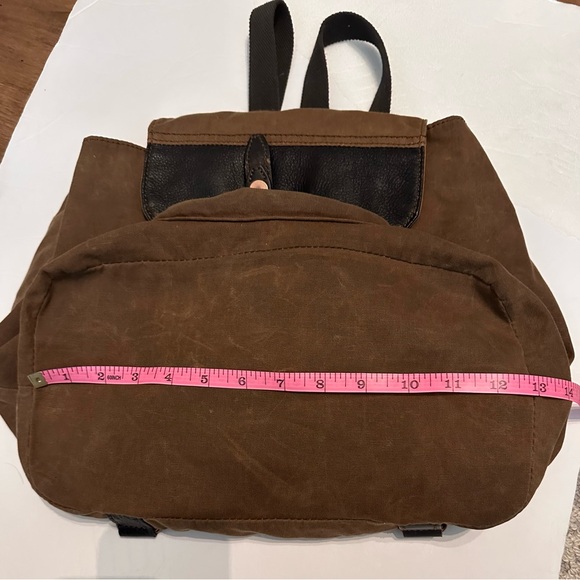 Black Rivet Leather & Waxed Canvas  backpack size Medium - Picture 9 of 9